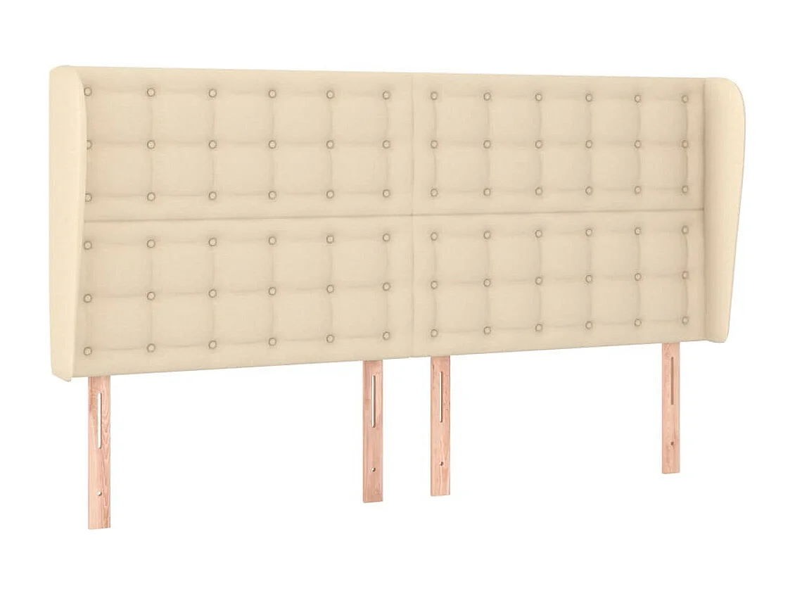 Testiera con ali Crema 163x23x118/128 cm Tessuto