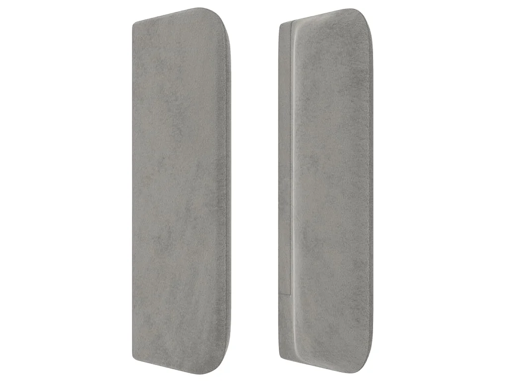 Tête de lit avec oreilles Gris clair 203x16x78/88 cm Velours