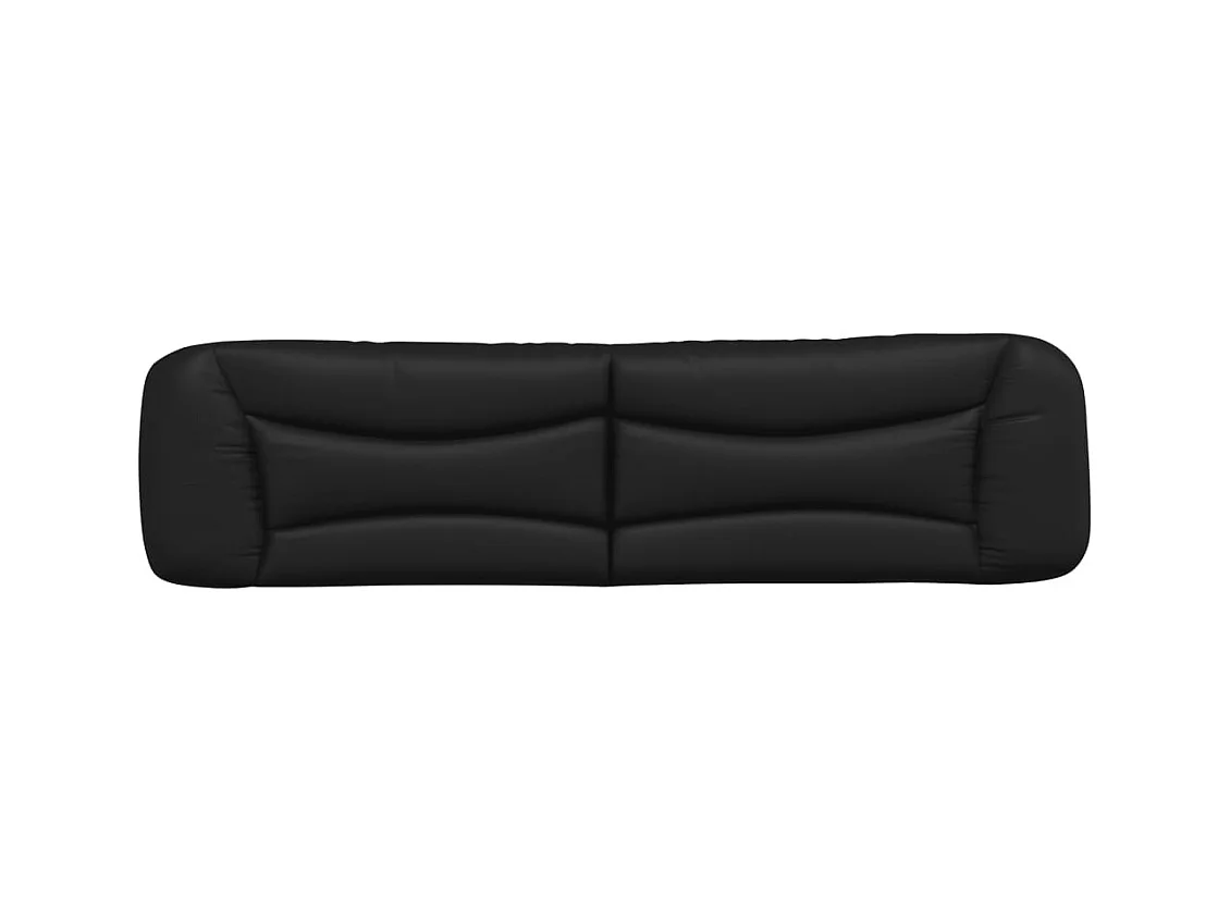 Zwart hoofdbordkussen 200 cm kunstleer