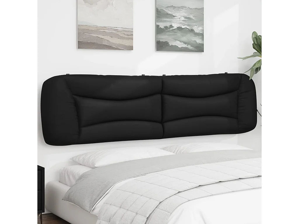 Cuscino testiera nero 200 cm in similpelle
