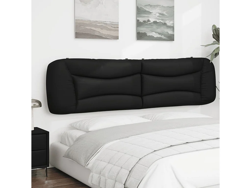 Cuscino testiera nero 200 cm in similpelle
