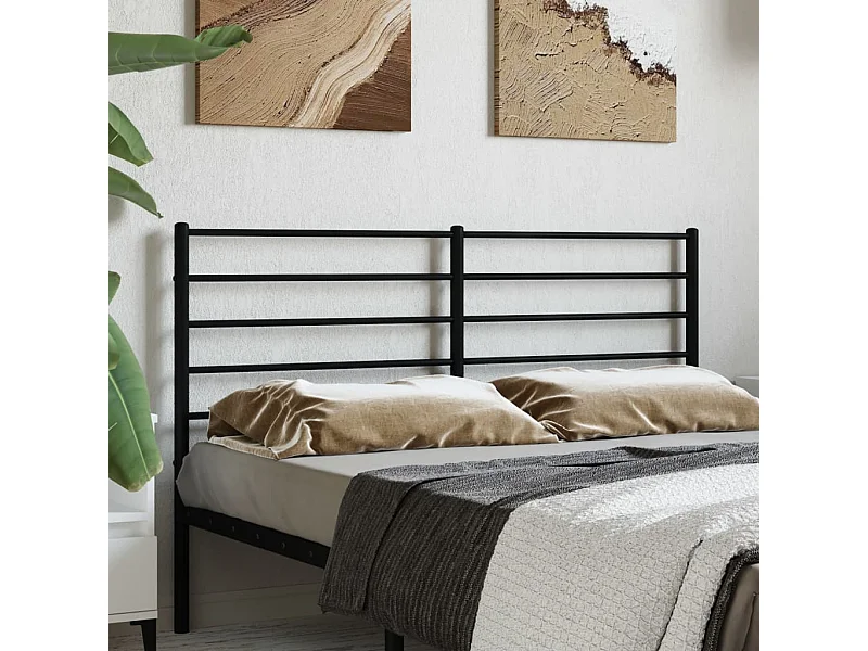 Zwart metalen hoofdbord 160 cm