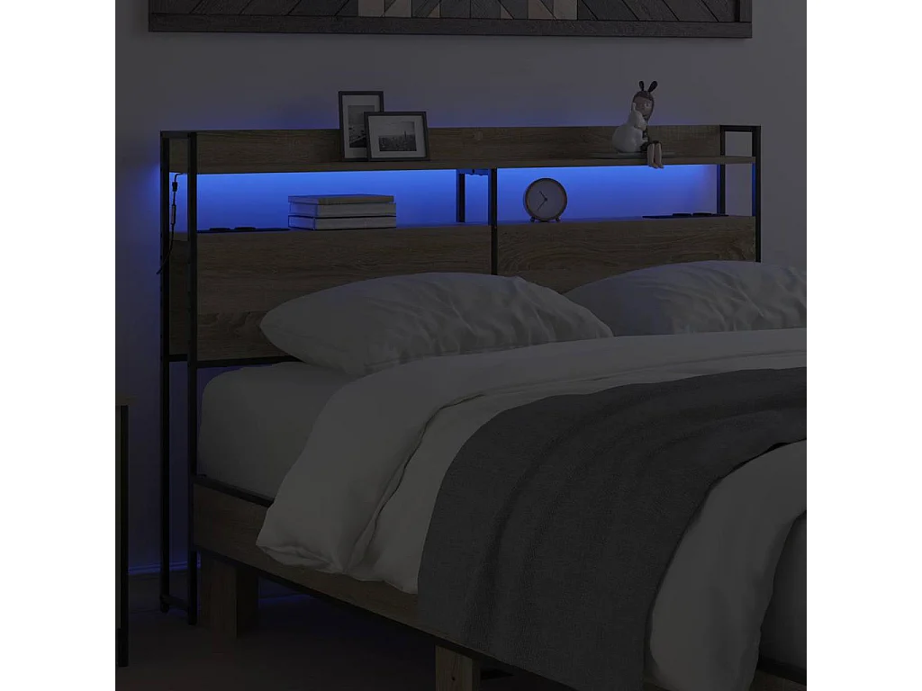Tête de lit avec étagère Chêne sonoma 140 cm Bois d'ingénierie