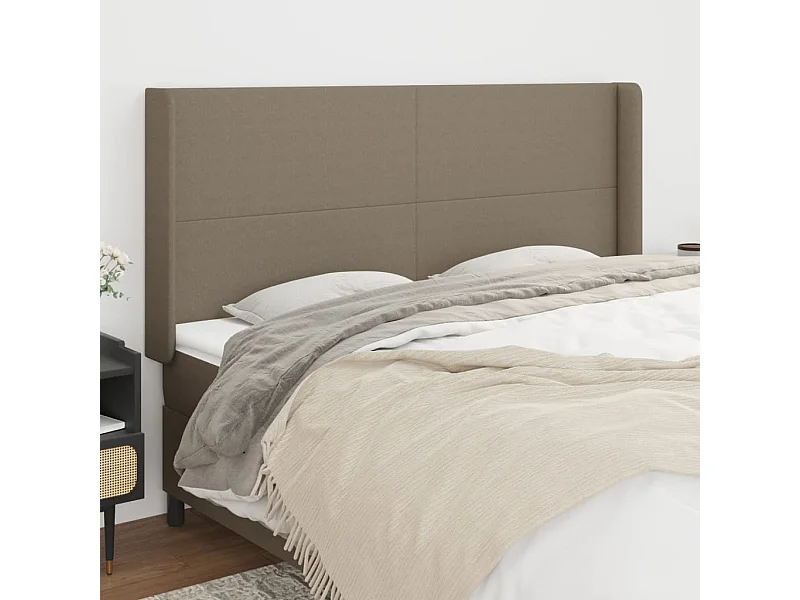 Tête de lit avec oreilles Taupe 163x16x118/128 cm Tissu