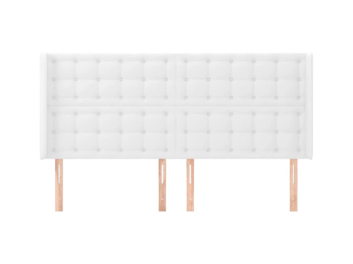 Cabecero con alas Blanco 183x16x118/128 cm Piel sintética