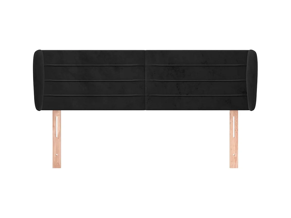 Hoofdbord met vleugels Zwart 147x23x78/88 cm Fluweel