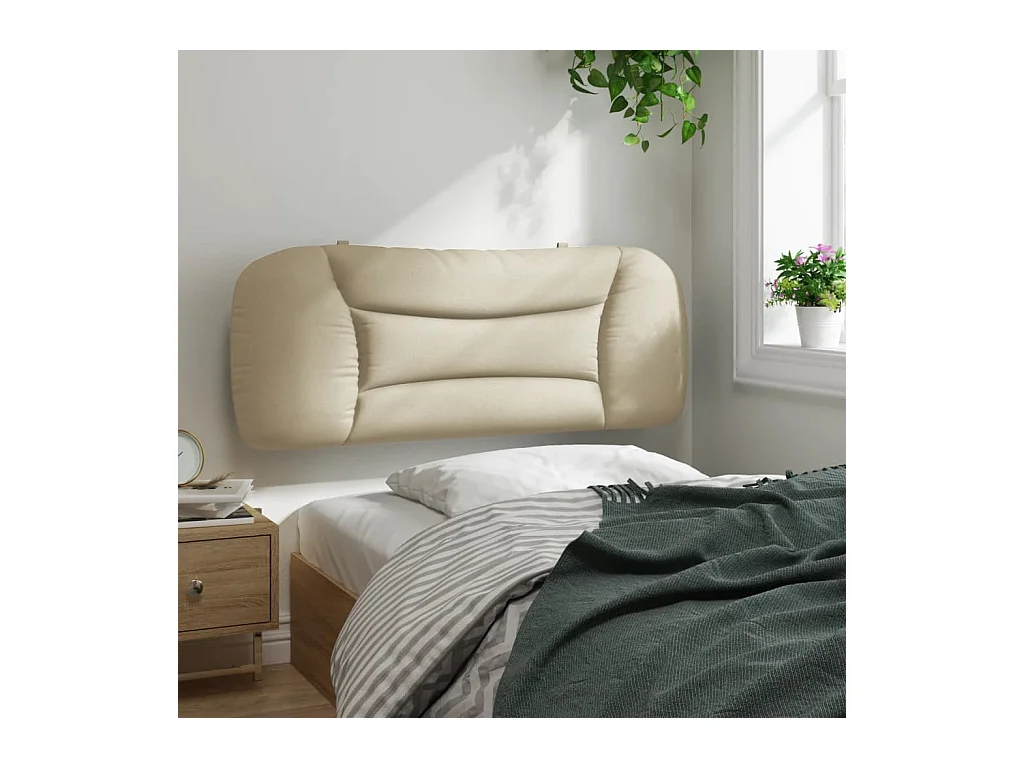 Crème hoofdbordkussen 100 cm stof