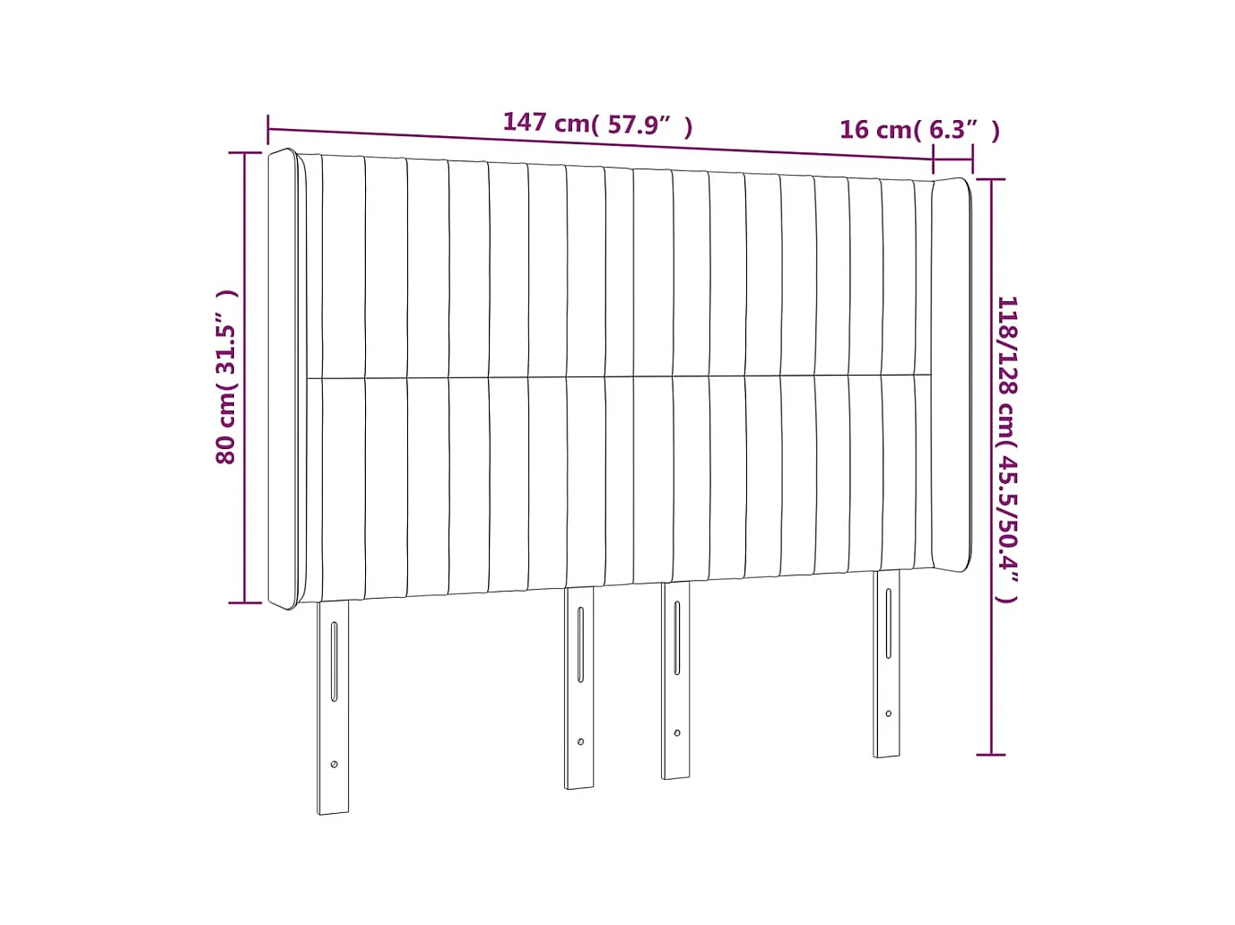 Cabecero LED Rosa 147x16x118/128 cm Terciopelo
