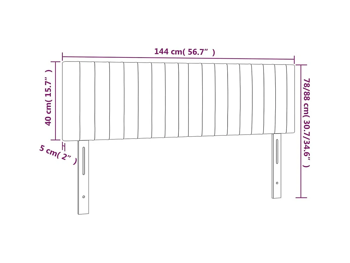 Hoofdborden 2 stuks Blauw 72x5x78/88 cm Stof