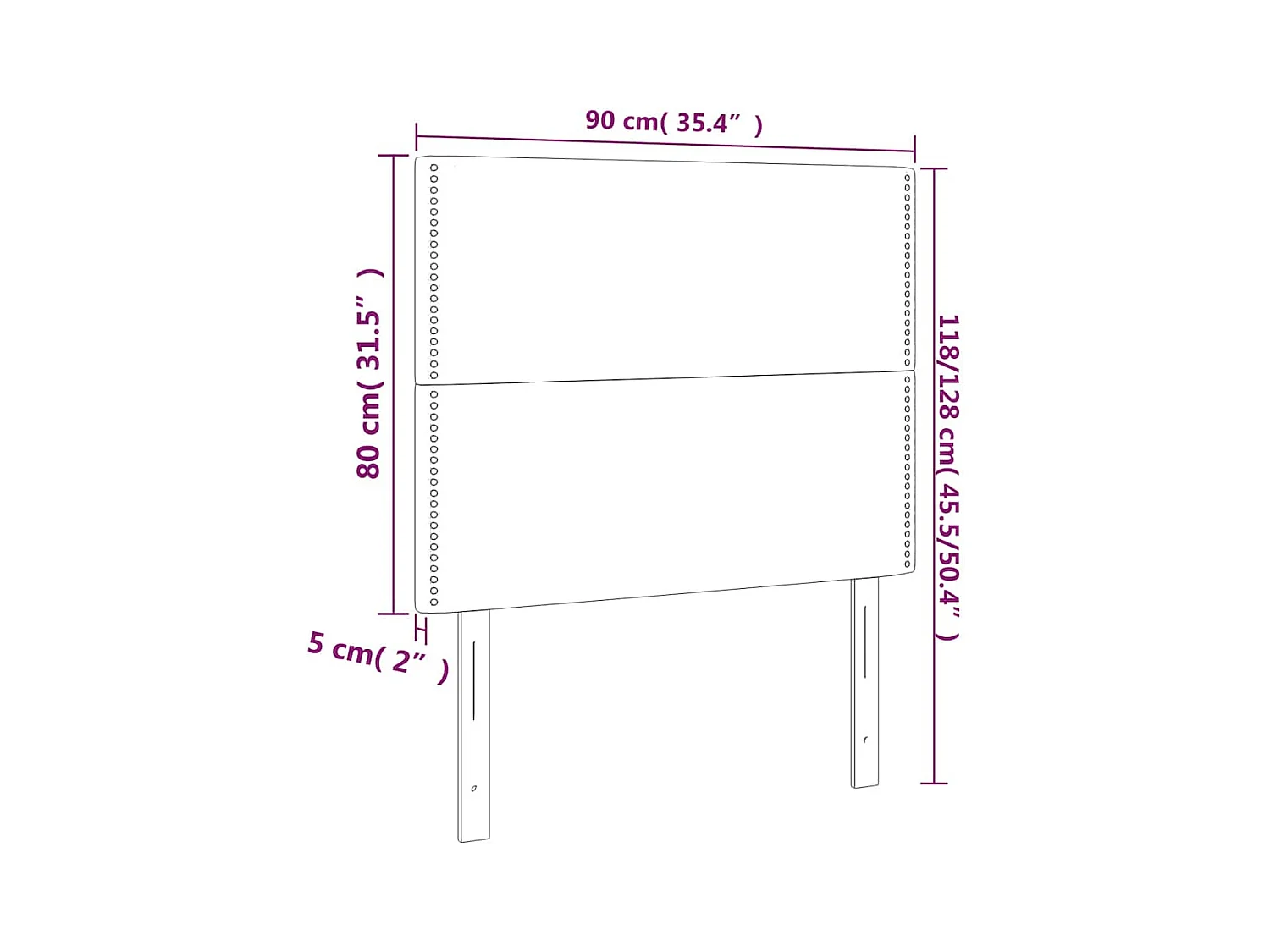 Taupe LED-Kopfteil 90x5x118/128 cm Stoff