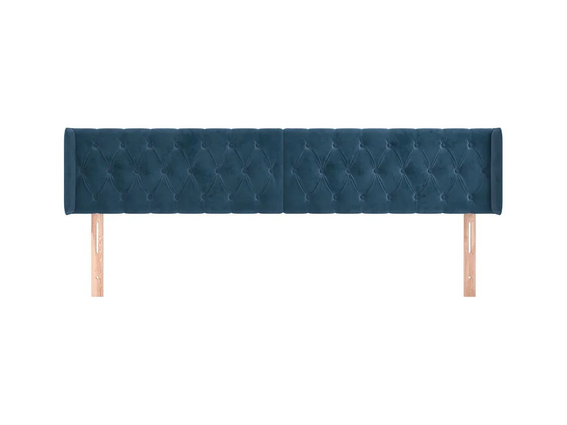 Hoofdbord met vleugels Donkerblauw 183x16x78/88 cm Fluweel