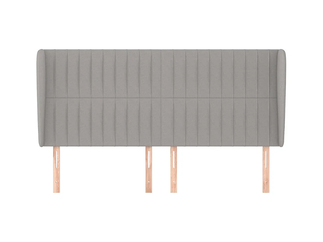 Hoofdbord met vleugels Lichtgrijs 203x23x118/128 cm Stof
