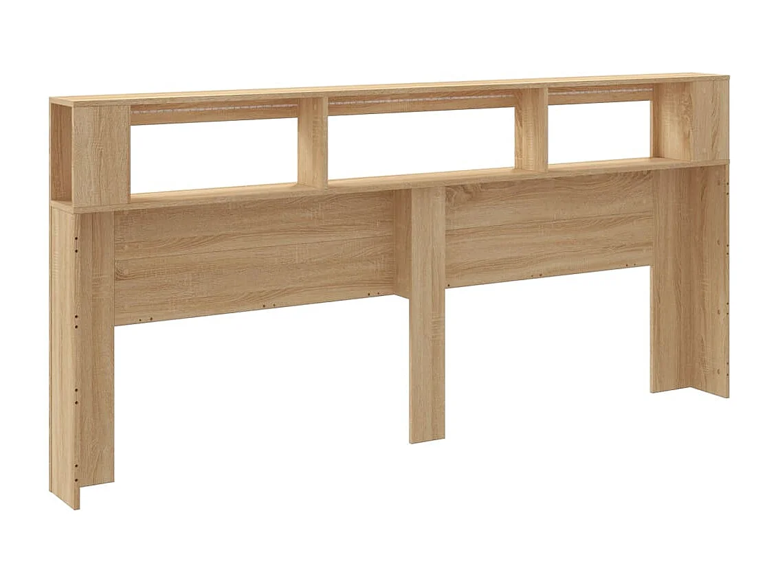Sonoma eiken LED hoofdbord 220x18,5x103,5cm bewerkt hout