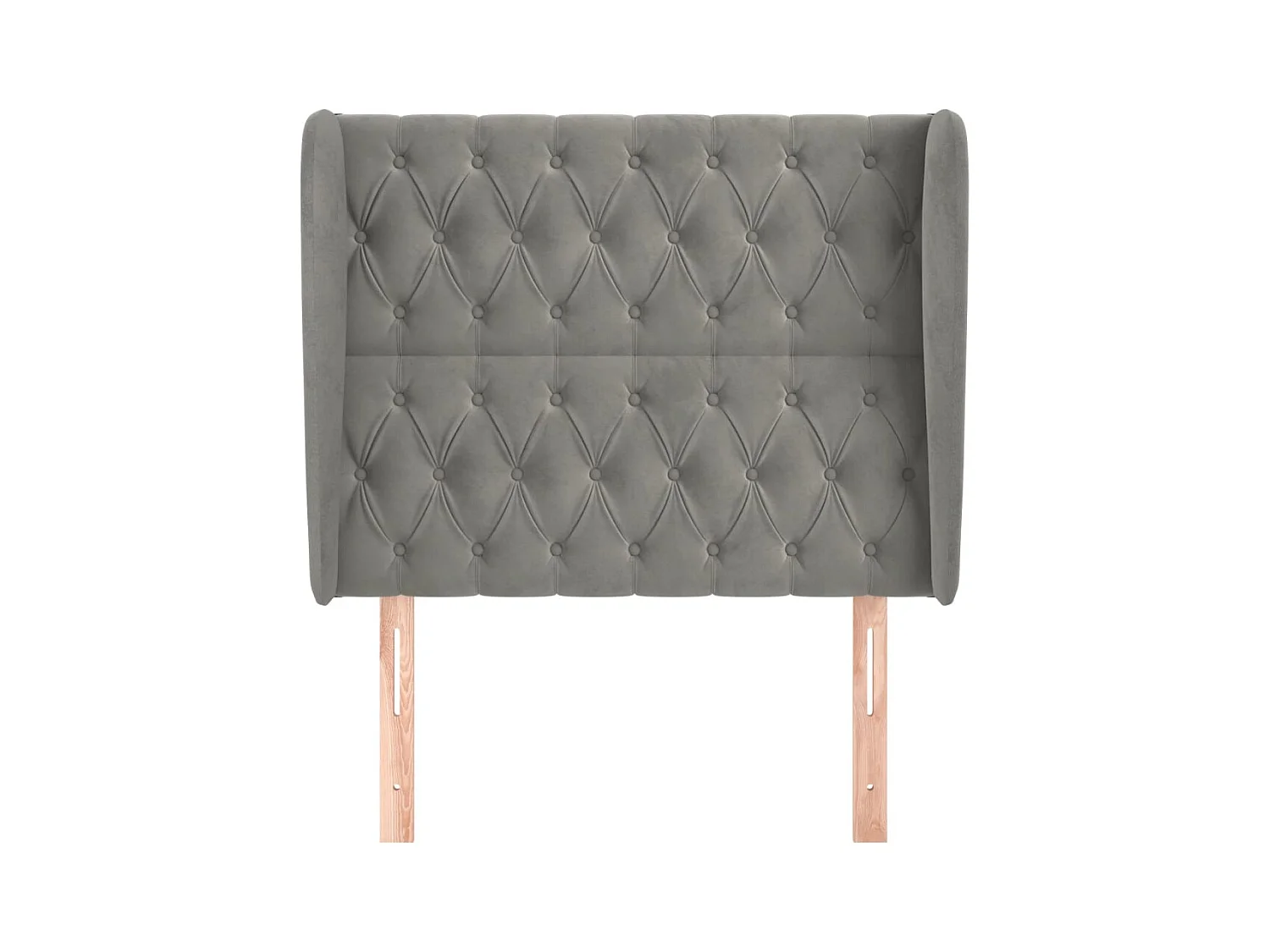 Hoofdbord met vleugels Lichtgrijs 93x23x118/128 cm Fluweel