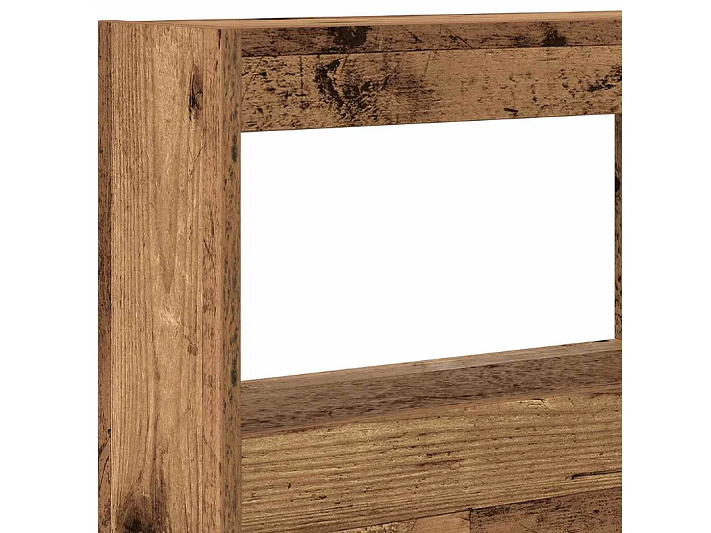 Armoire tête de lit avec LED vieux bois 140x17x102 cm