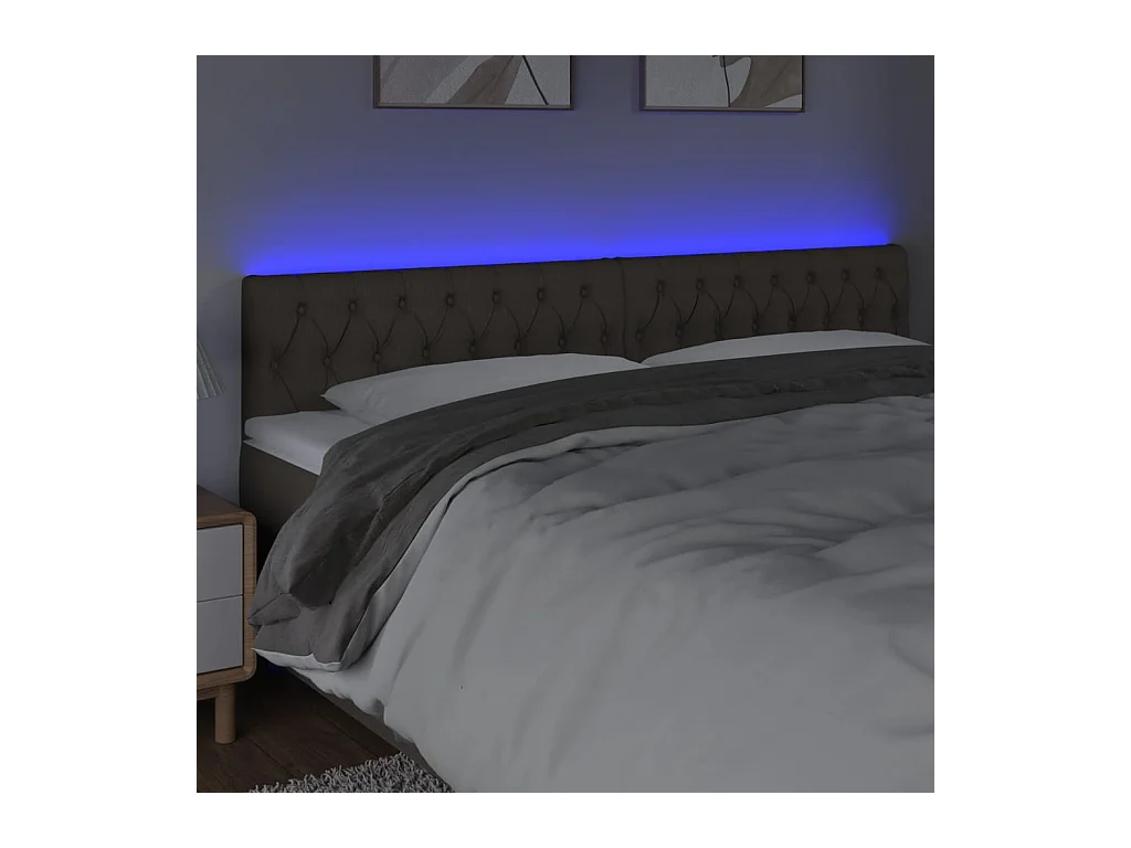 Taupe LED Hoofdbord 180x7x78/88 cm Stof
