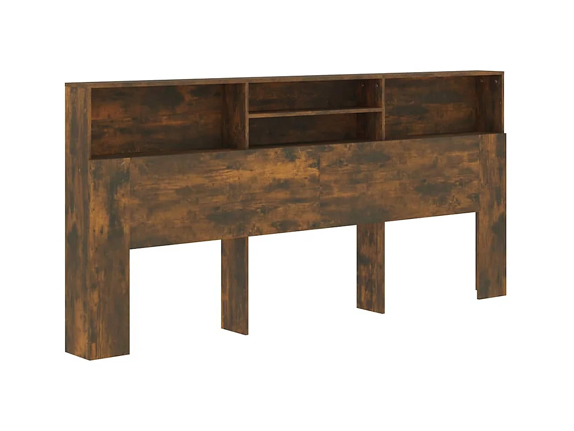 Armoire de tête de lit Chêne fumé 220x19x103,5 cm