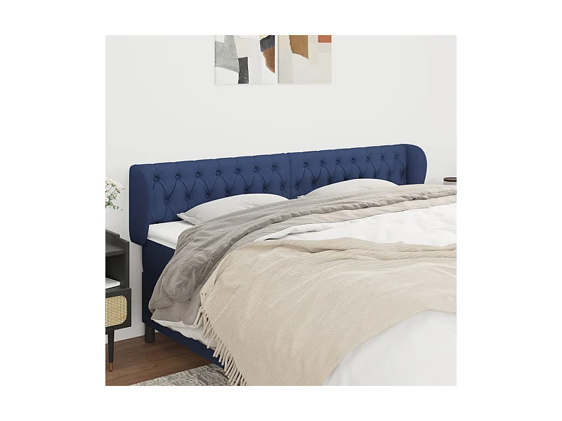 Testiera con orecchie Blu 203x23x78/88 cm Tessuto