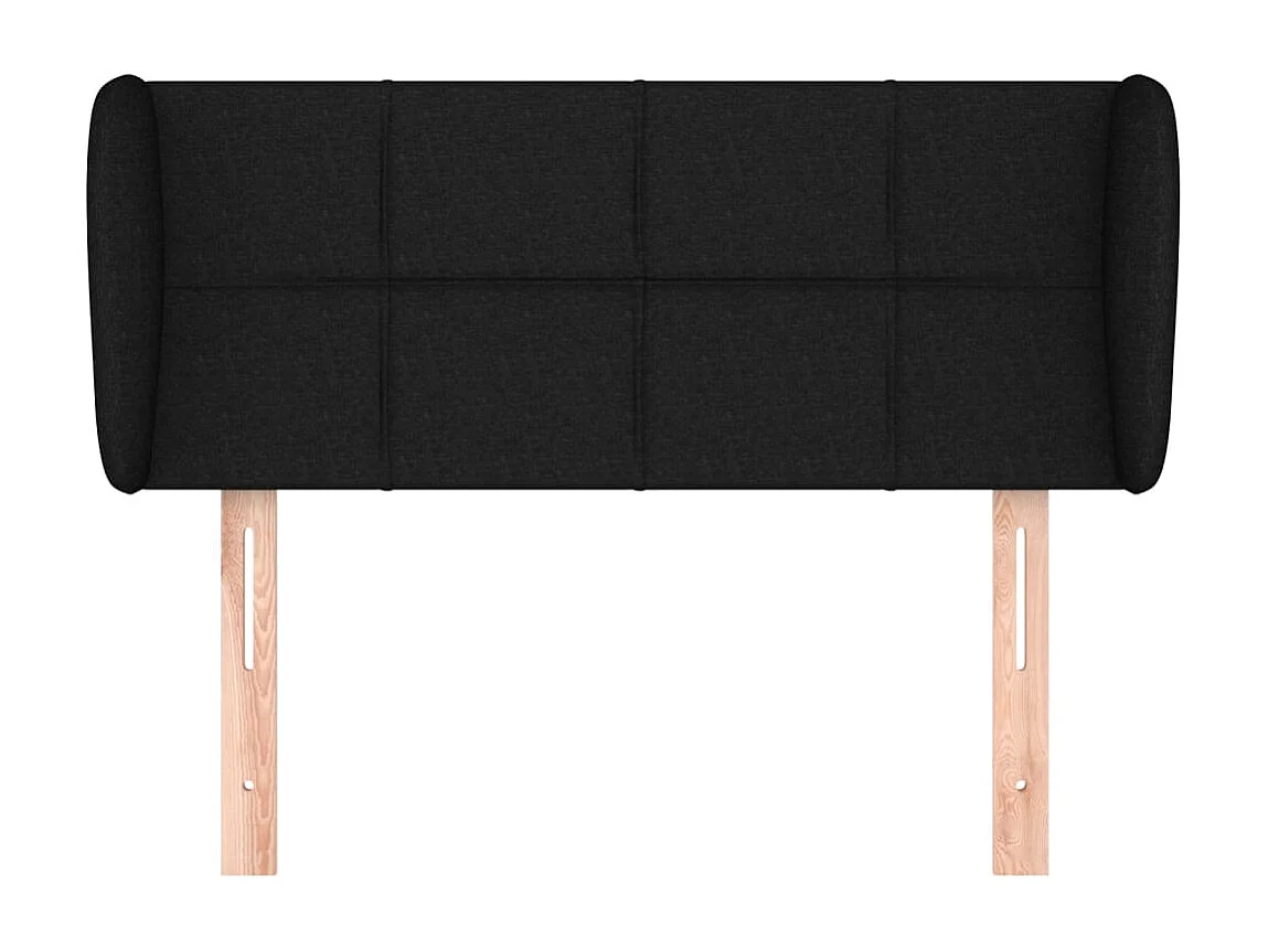 Hoofdbord met vleugels Zwart 103x23x78/88 cm Stof