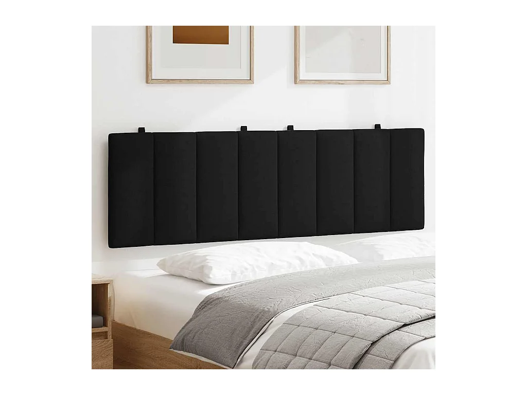 Zwarte hoofdbordkussen 160 cm stof
