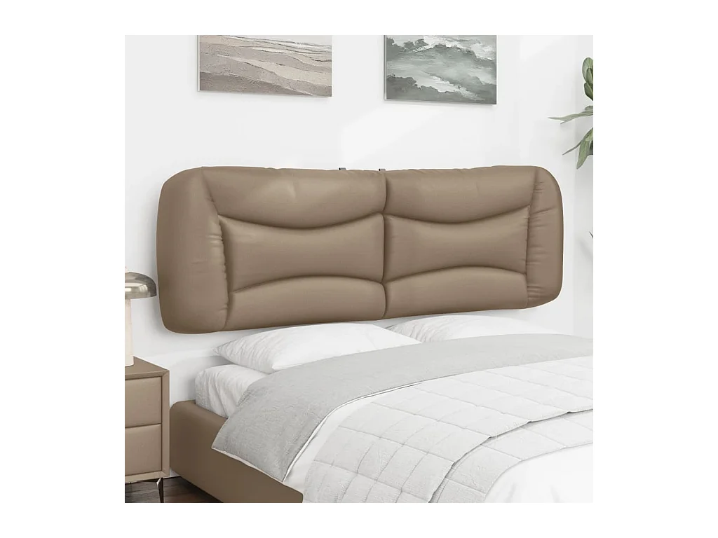 Cappuccino hoofdbordkussen 160 cm kunstleer