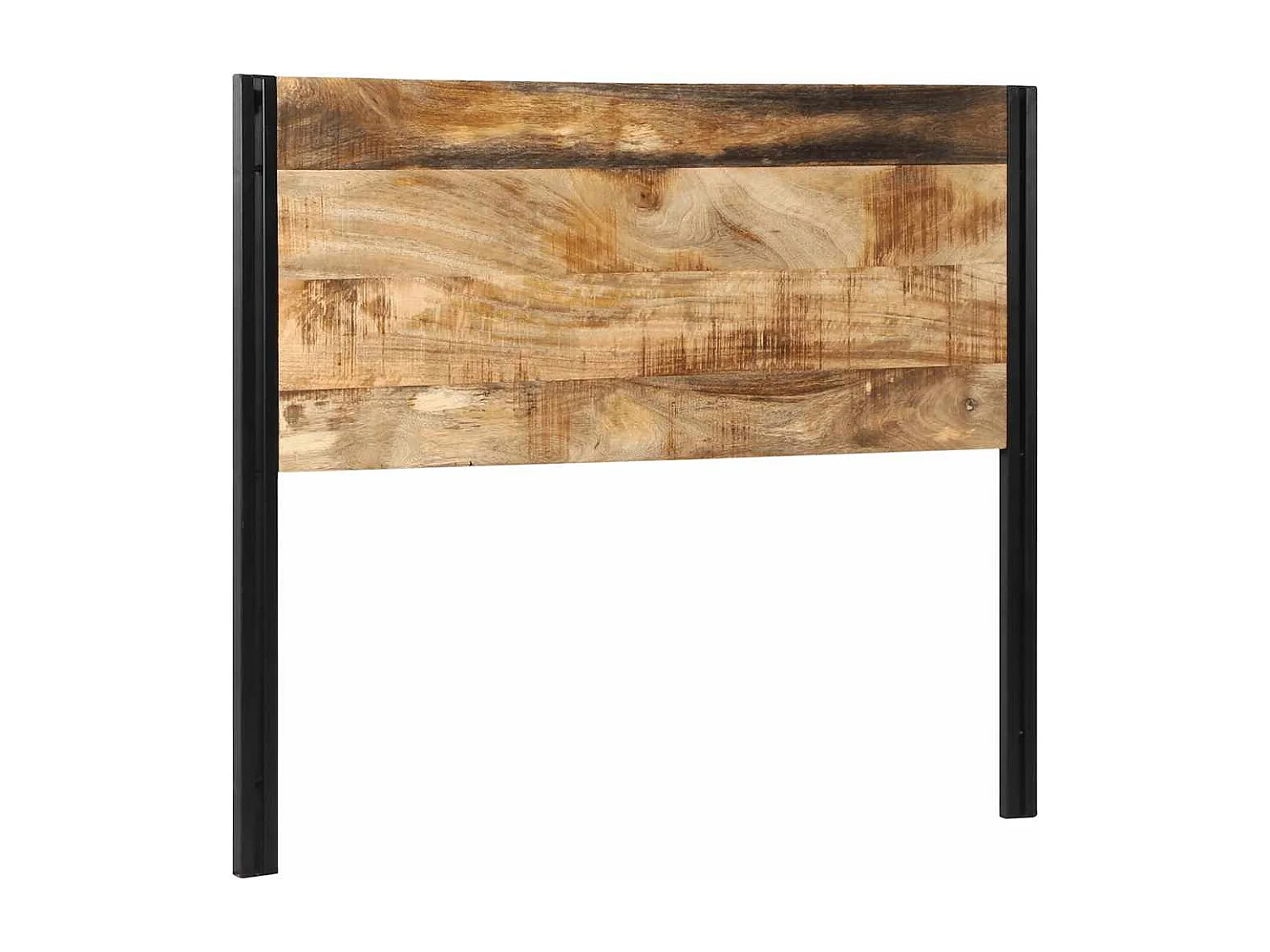 Tête de lit 120 cm bois massif manguier et fer