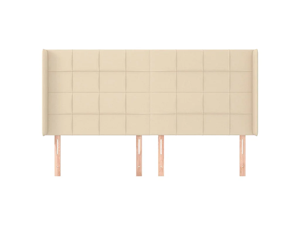 Tête de lit avec oreilles Crème 203x16x118/128 cm Tissu