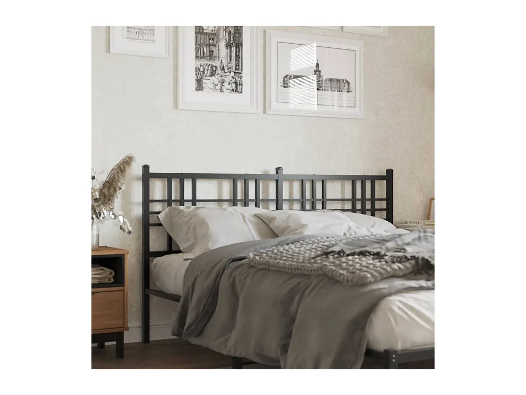 Zwart metalen hoofdbord 160 cm