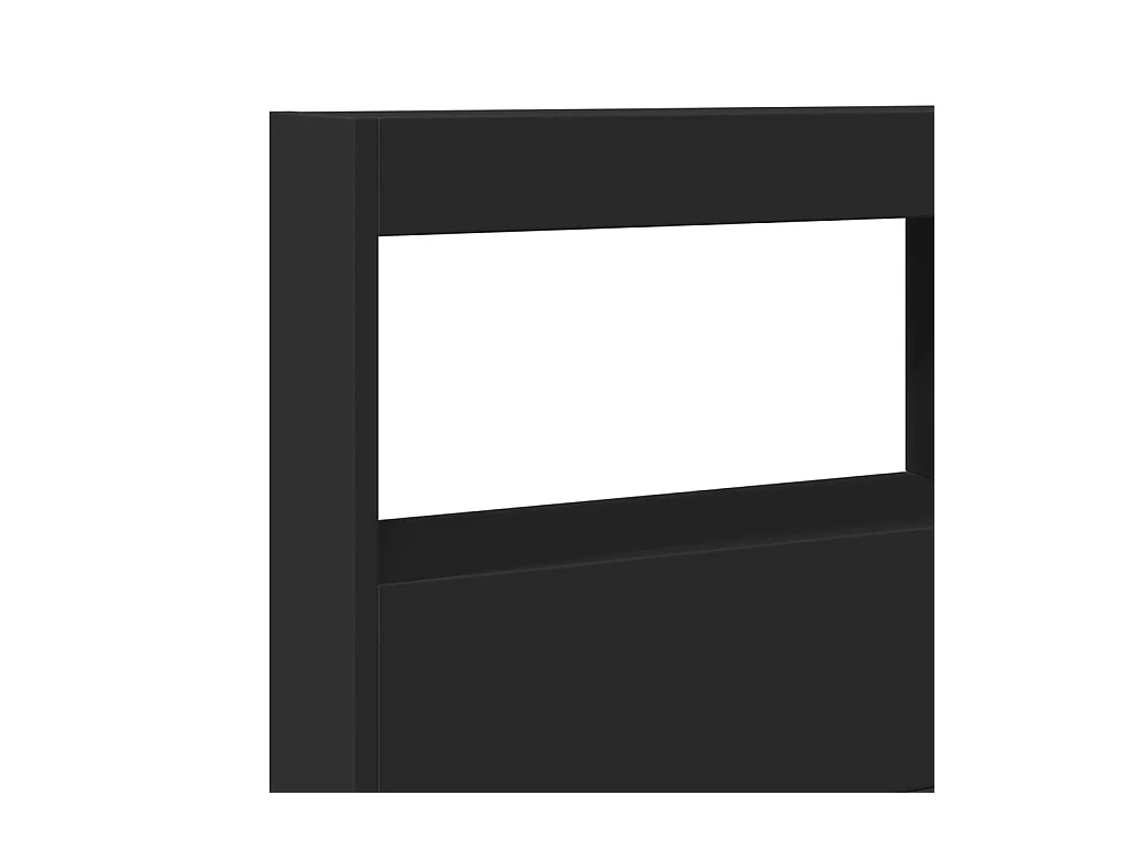 Hoofdbord kledingkast met LED zwart 140x17x102 cm