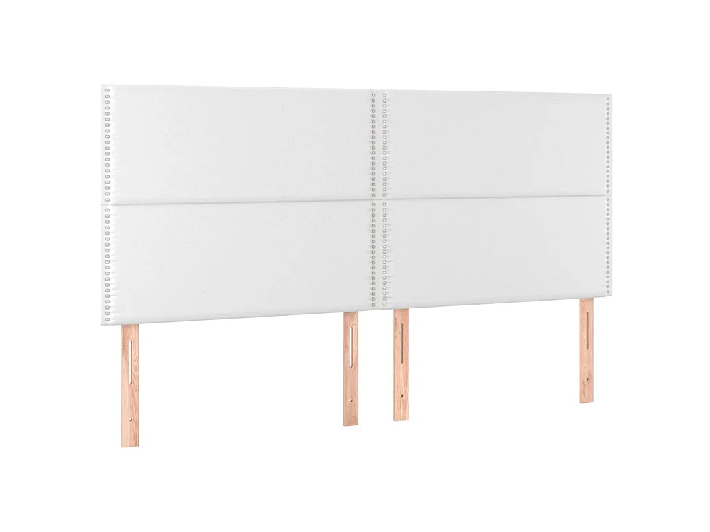 LED-Kopfteil Weiß 200x5x118/128 cm Kunstleder