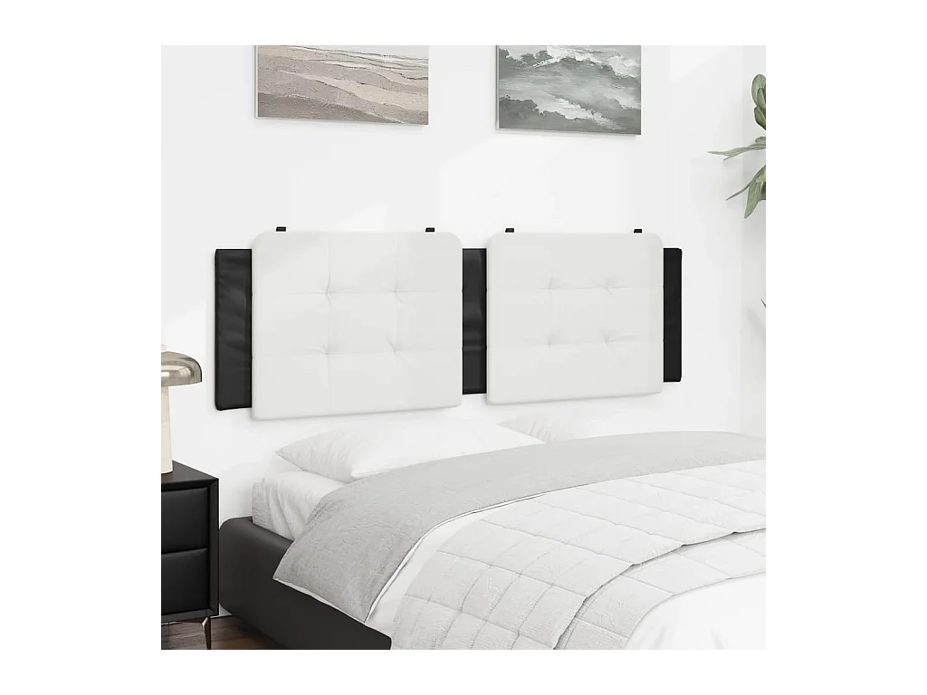 Cojín cabecero blanco y negro 160 cm polipiel