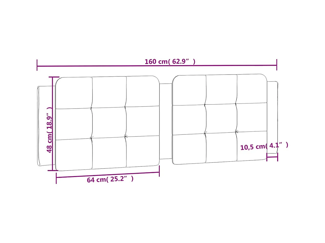 Cojín cabecero blanco y negro 160 cm polipiel