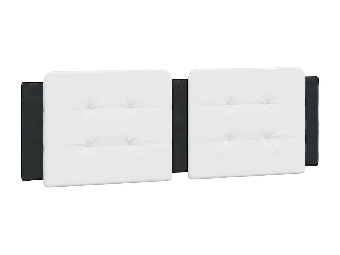 Weiß-schwarzes Kopfteilkissen 160 cm Kunstleder