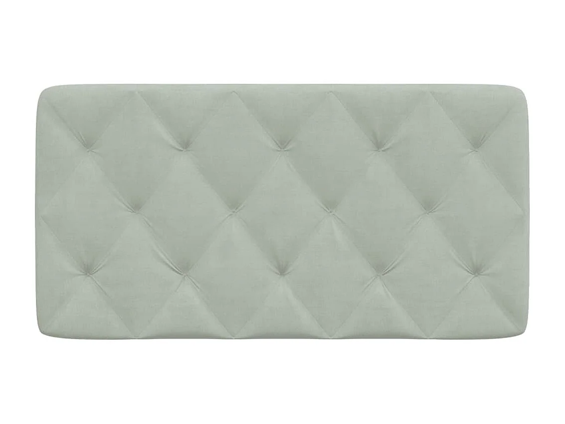 Coussin de tête de lit gris clair 100 cm velours
