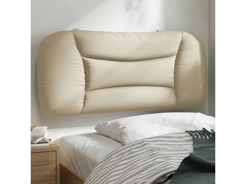 Cojín cabecero de tela color crema 90 cm