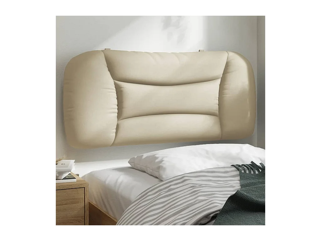 Cojín cabecero de tela color crema 90 cm