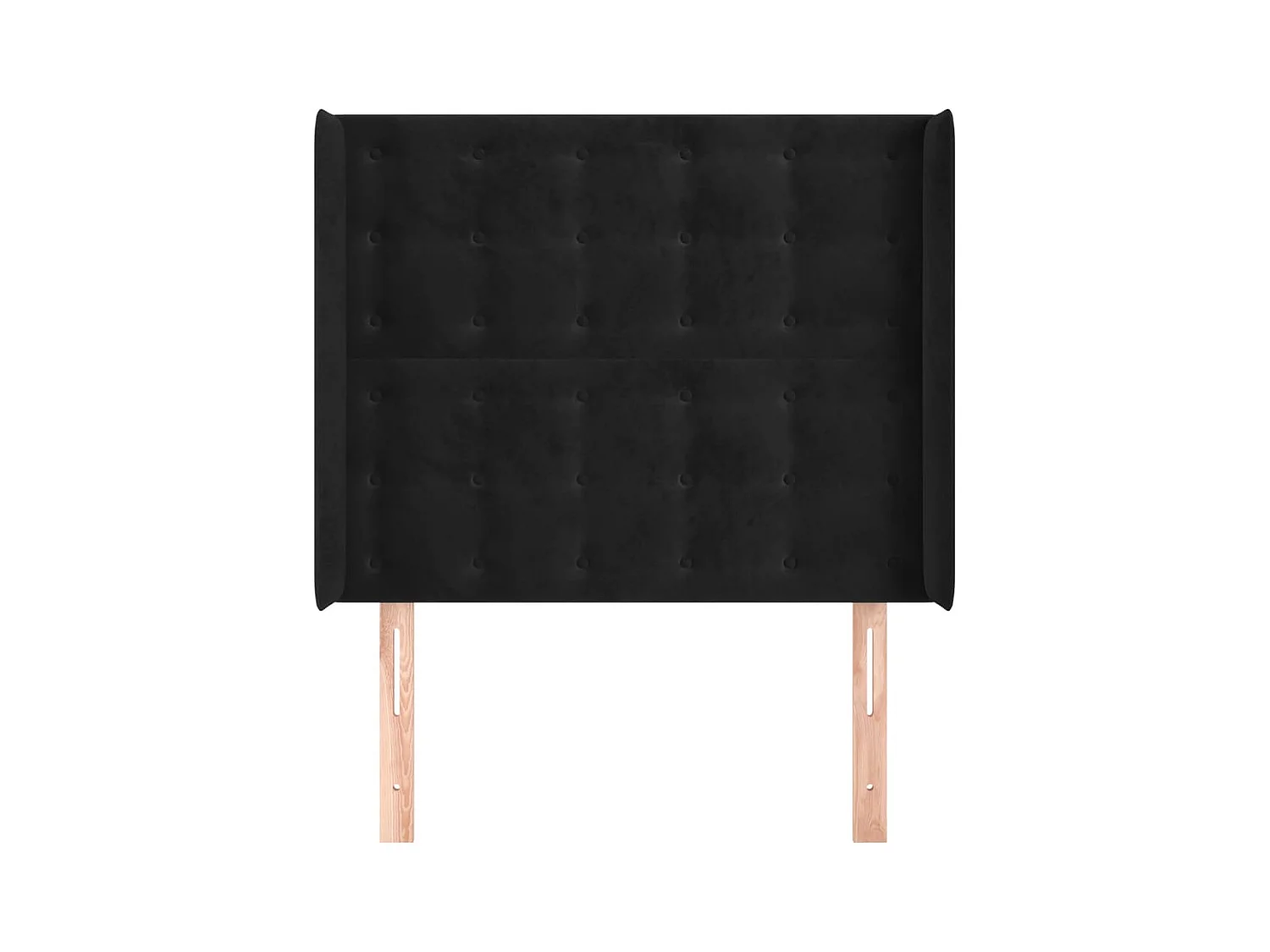 Kopfteil mit Flügeln Schwarz 83x16x118/128 cm Samt