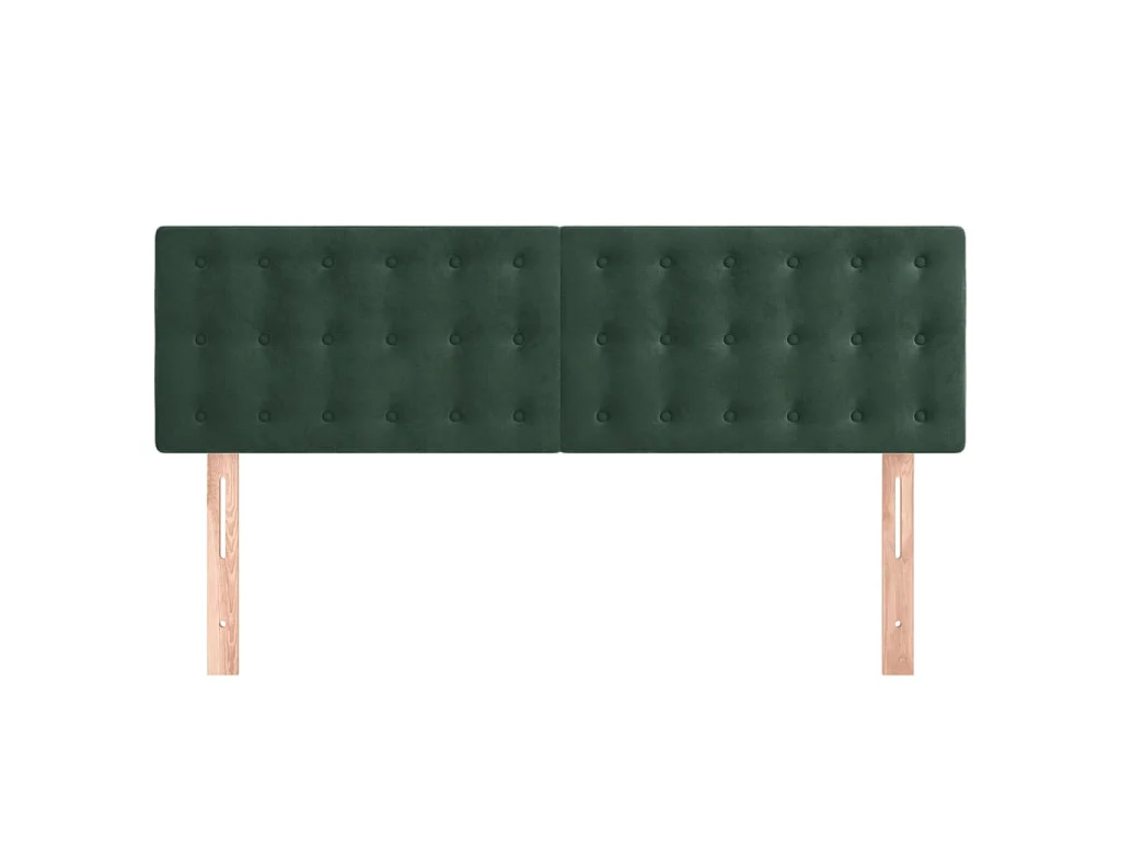 Testiere 2 pezzi Verde scuro 72x5x78/88 cm Velluto