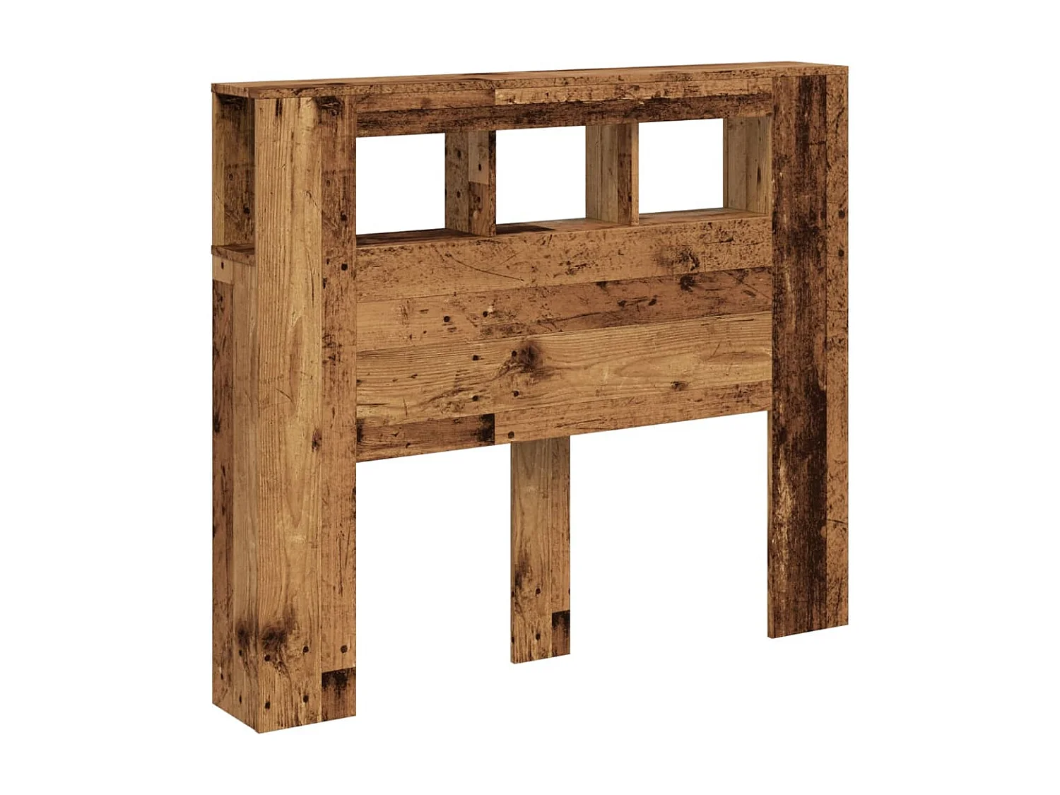 Cabecero LED madera vieja 120x18,5x103,5cm madera de ingeniería