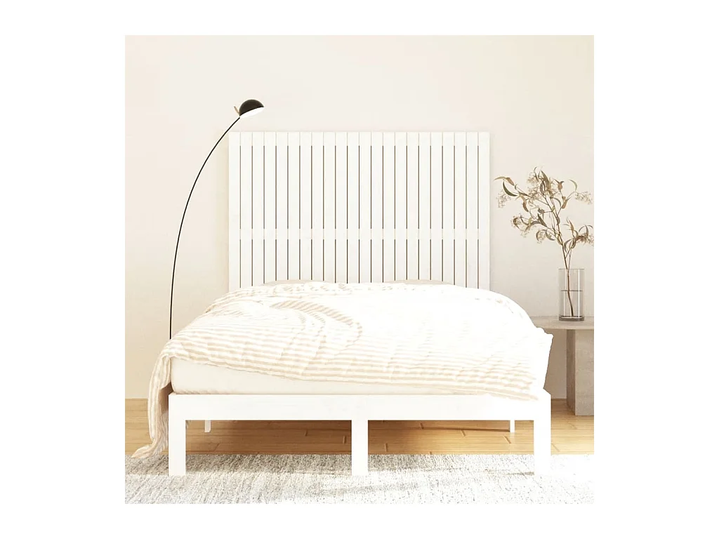 Wandhoofdbord Wit 140x3x110 cm Massief grenenhout