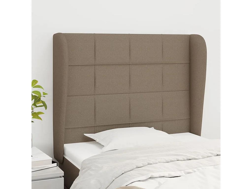 Kopfteil mit Flügeln Taupe 83x23x118/128 cm Stoff