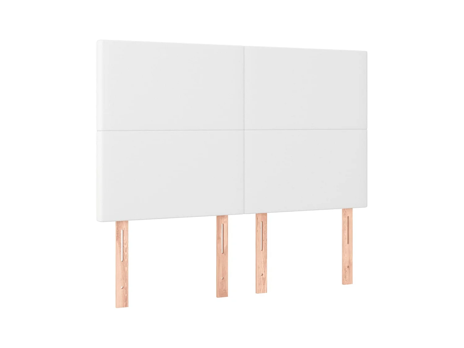 LED Hoofdbord Wit 144x5x118/128 cm Kunstleer