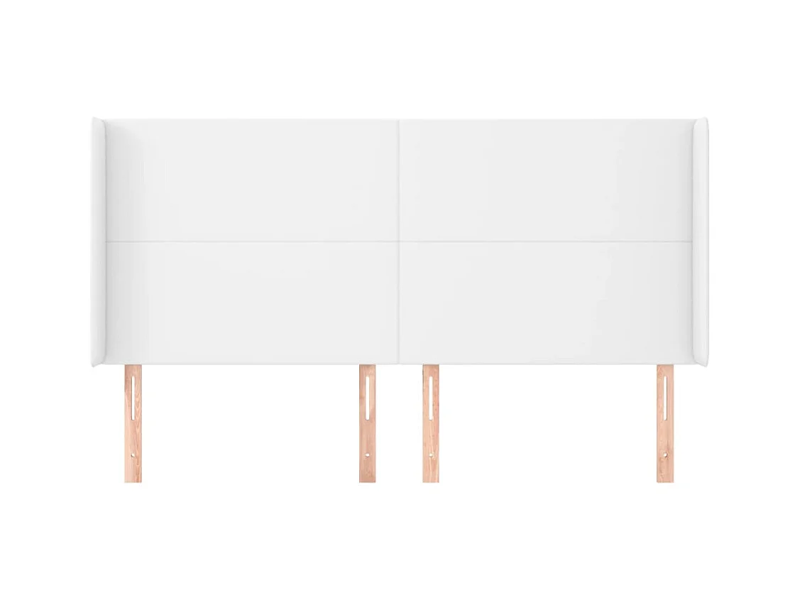 Hoofdbord met vleugels Wit 183x23x118/128 cm Kunstleer