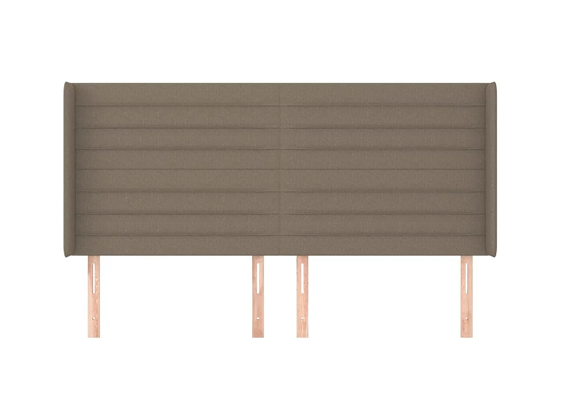 Tête de lit avec oreilles Taupe 203x16x118/128 cm Tissu