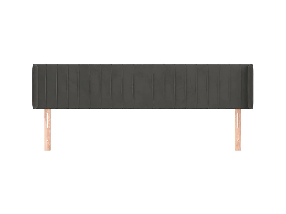 Kopfteil mit Flügeln Dunkelgrau 183x16x78/88 cm Samt