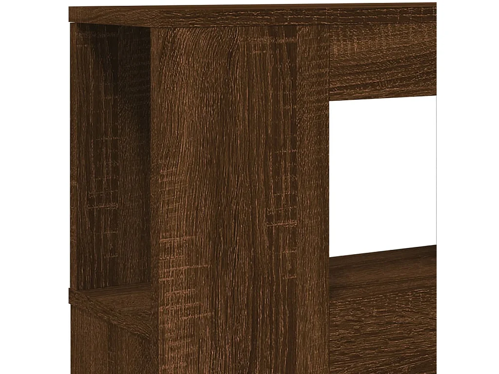 Cabecero LED roble marrón 140x18,5x103,5cm madera de ingeniería