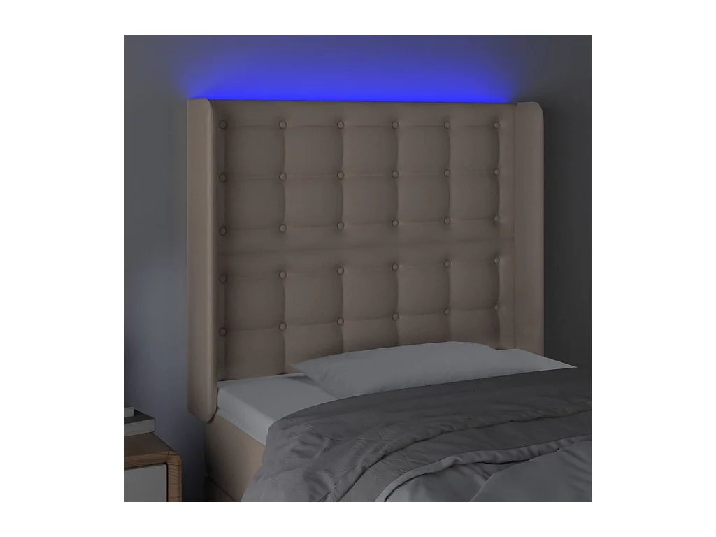 LED-Kopfteil Cappuccino 83x16x118/128 cm Kunstleder