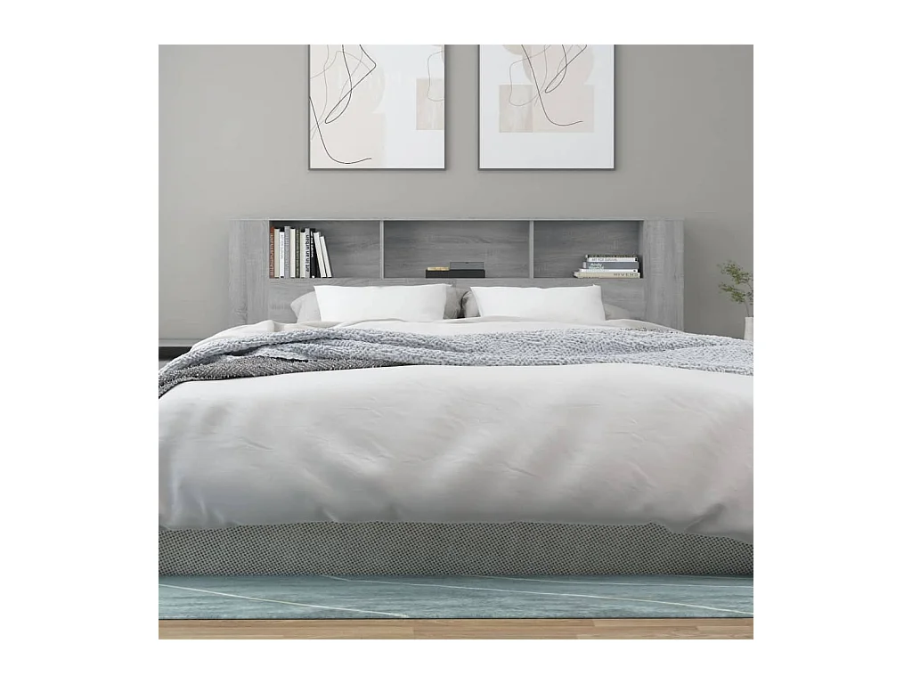 Sonoma grijs hoofdeinde kast 200x18.5x104.5 cm