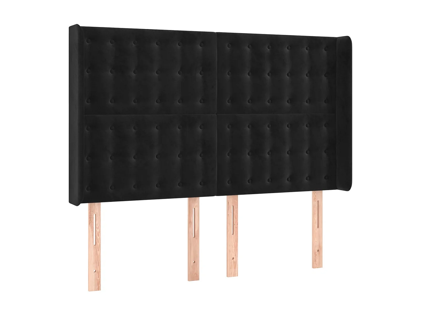 Cabecero con alas Negro 147x16x118/128 cm Terciopelo