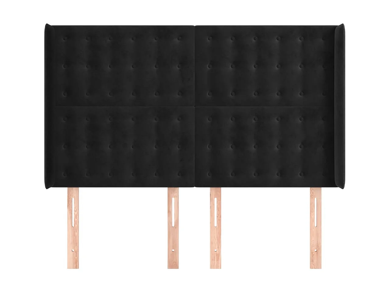 Cabecero con alas Negro 147x16x118/128 cm Terciopelo